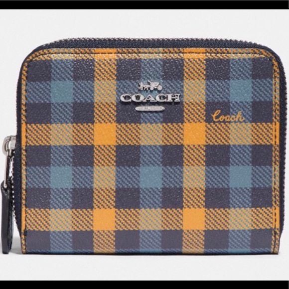 Coach Handbags - Coach gingham zip wallet